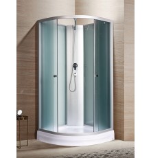 Душевая кабина River NARA LIGHT 90x90 см – асимметричная, матовое стекло, профиль хром матовый, без крыши