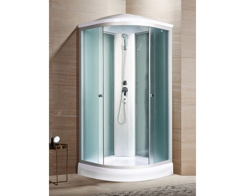 Душевая кабина River NARA LIGHT 90x90 см – асимметричная, матовое стекло, профиль хром матовый