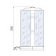 Душевая кабина River NARA LIGHT 90x90 см – асимметричная, матовое стекло, профиль хром матовый
