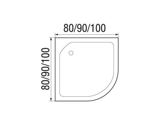 Душевая кабина River NARA LIGHT 90x90 см – асимметричная, матовое стекло, профиль хром матовый