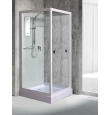 Душевая кабина River MOERO 70x70 см – асимметричная, матовое стекло, профиль хром матовый, без крыши
