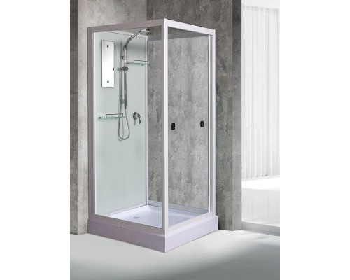 Душевая кабина River MOERO 70x70 см – асимметричная, матовое стекло, профиль хром матовый, без крыши