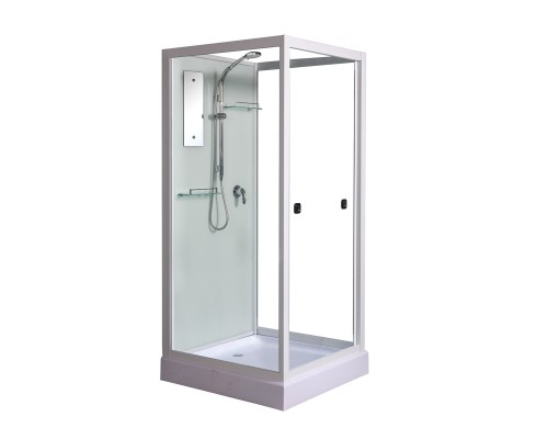 Душевая кабина River MOERO 70x70 см – асимметричная, матовое стекло, профиль хром матовый, без крыши