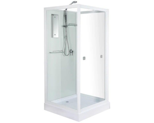Душевая кабина River MOERO 70x70 см – асимметричная, матовое стекло, профиль хром матовый, без крыши