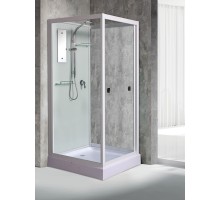 Душевая кабина River MOERO 80x80 см – асимметричная, матовое стекло, профиль хром матовый, без крыши