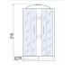 Душевая кабина River NARA 80x80 см – асимметричная, матовое стекло, профиль хром матовый