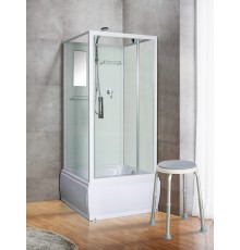Душевая кабина River TANA 90x90 см – квадратная, прозрачное стекло, профиль хром матовый, без крыши, глубокий поддон