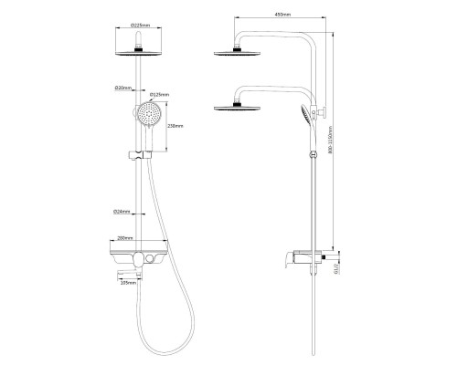 Душевая система Weltwasser WW DP 1020 WT белая 10000003185