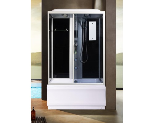 Душевая кабина River VITIM 120x80 см – асимметричная, тонированное стекло, профиль хром матовый