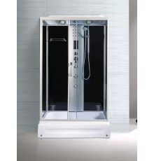 Душевая кабина River VITIM 120x80 см – асимметричная, тонированное стекло, профиль хром матовый, с гидромассажем
