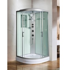 Душевая кабина Weltwasser  Werra 90x90 см – полукруглая с поддоном, стекло прозрачное, профиль хром матовый