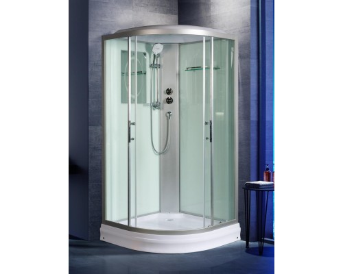 Душевая кабина Weltwasser  Werra 90x90 см – полукруглая с поддоном, стекло прозрачное, профиль хром матовый