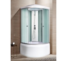 Душевая кабина River NARA LIGHT 90x90 см – асимметричная, матовое стекло, профиль хром матовый, глубокий поддон