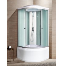 Душевая кабина River NARA LIGHT 90x90 см – асимметричная, матовое стекло, профиль хром матовый, глубокий поддон
