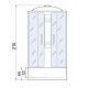 Душевая кабина River NARA LIGHT 90x90 см – асимметричная, матовое стекло, профиль хром матовый, глубокий поддон