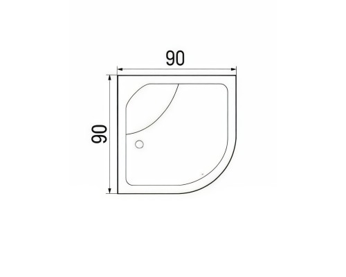 Душевая кабина River NARA LIGHT 90x90 см – асимметричная, матовое стекло, профиль хром матовый, глубокий поддон