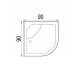 Душевая кабина River NARA LIGHT 90x90 см – асимметричная, матовое стекло, профиль хром матовый, глубокий поддон