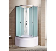 Душевая кабина River NARA LIGHT 90x90 см – полукруглая, матовое стекло, профиль хром матовый, без крыши, глубокий поддон