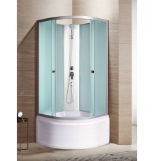 Душевая кабина River NARA LIGHT 90x90 см – асимметричная, матовое стекло, профиль хром матовый, без крыши, глубокий поддон