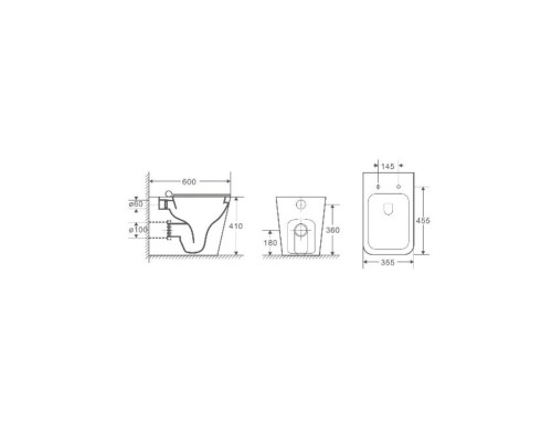 WW GELBACH 002 MT-BL Унитаз напольный ,черный матовый