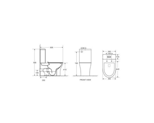Унитаз-компакт безободковый с сиденьем микролифт WeltWasser Telbach 001GL-WT