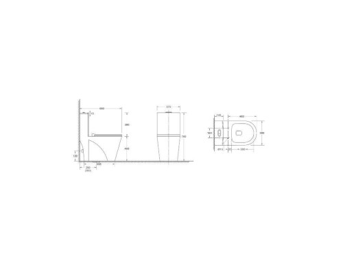 Унитаз компакт бел. глянец WeltWasser WELZBACH 001 GL-WT 10000003805 бел. глянец
