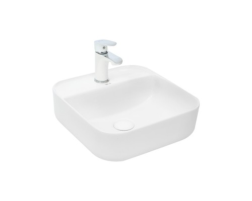 WW ELBACH 2230 Раковина накладная 390х390х140 фаянс белый глянец