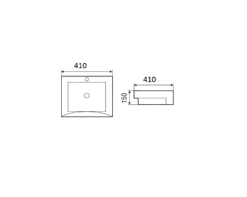 WW DEILBACH 4010 Раковина врезная 410х410х150 белый глянец