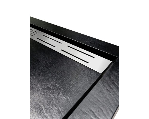 Душевой поддон с сифоном  WeltWasser TRS 12080 STONE-BL Черный 1200х800х30 мм 