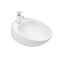 WW ELBACH 1037 Раковина накладная 590х380х190 санфаянс белый глянец