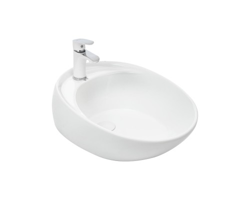 WW ELBACH 1037 Раковина накладная 590х380х190 санфаянс белый глянец