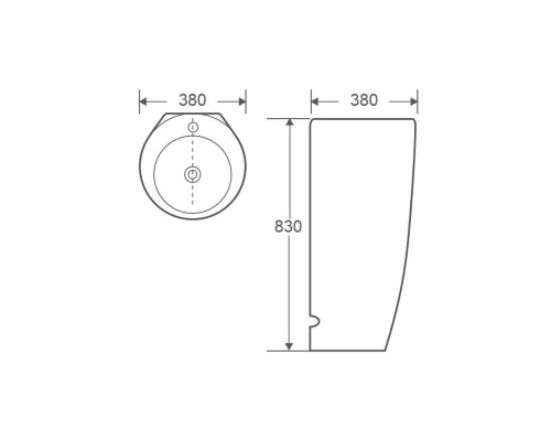 WW LEERBACH 3838 GL-WT Раковина напольная. 380х380х830 мм