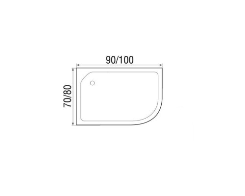 Поддон душевой ассиметричный RIVER WEMOR 100/70/24 L 1000*700*240 мм