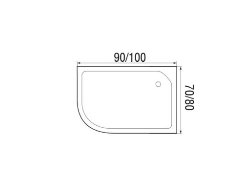 Поддон душевой ассиметричный RIVER WEMOR 100/70/24 R 1000*700*240 мм