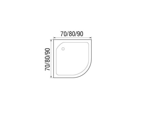 Поддон душевой полукруглый  RIVER WEMOR  70/24 C 700*700*240 мм