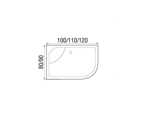 Поддон душевой ассиметричный RIVER WEMOR 100/80/44 L 1000*800*440 мм