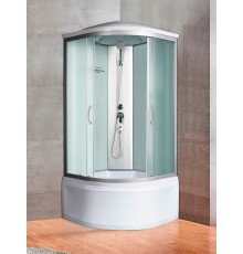 Душевая кабина River DESNA XL 90x90 см – асимметричная, матовое стекло, профиль хром матовый, глубокий поддон
