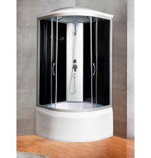 Душевая кабина River DESNA XL 90x90 см – асимметричная, тонированное стекло, профиль хром матовый, глубокий поддон