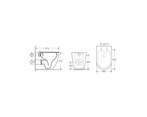 WW MERZBACH 002 MT-BL Унитаз напольный, черный матовый