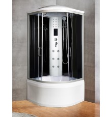 Душевая кабина River DUNAY XL 100x100 см – асимметричная, тонированное стекло, профиль хром матовый