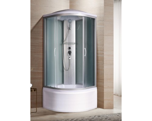 Душевая кабина River NARA XL 90x90 см – асимметричная, матовое стекло, профиль хром матовый