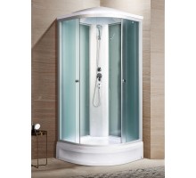 Душевая кабина River NARA LIGHT XL 90x90 см – асимметричная, матовое стекло, профиль хром матовый