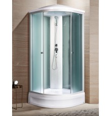 Душевая кабина River NARA LIGHT XL 90x90 см – асимметричная, матовое стекло, профиль хром матовый