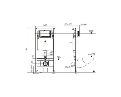 Система инсталляции WeltWasser Amberg 506 c клавишей смыва Amberg RD-CR хром (10000008227)
