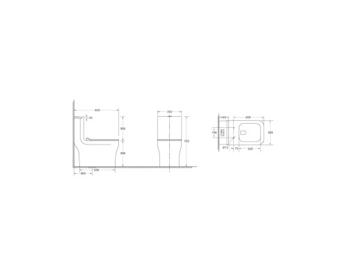 WW GLANBACH 001 GL-WT Унитаз моноблок, белый глянцевый