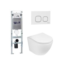 Наборы инсталляций+унитаз подвесной+кнопка AMBERG 350 ST + MERZBACH 041 XL GL-WT + AMBERG RD-WT (арт. 10000010891)
