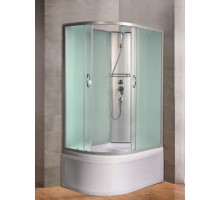 Душевая кабина River NARA XL 100x80 см – асимметричная, матовое стекло, профиль хром матовый, без крыши, правая, глубокий поддон