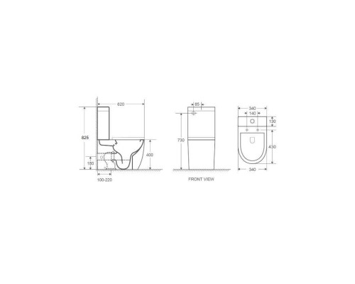 WW MERZBACH 011 GL-WT Унитаз компакт, белый глянец