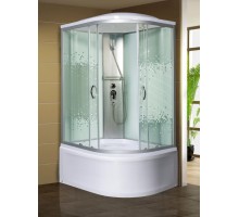 Душевая кабина МОНОМАХ XL 120х80 см – с поддоном, левая, стекло с рисунком, хром матовый, поддон 44 см