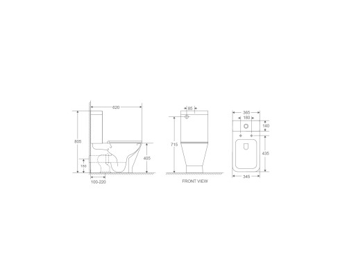 Унитаз-компакт безободковый с сиденьем микролифт WeltWasser Rotbach 011GL-WT